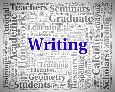 Writing Word Indicates Text Penmanship And Script Stock Illustration