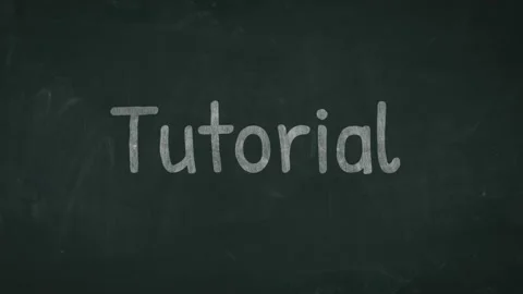 Writing word Tutorial, drawing animation with white chalk on blackboard Stock Footage 161156701