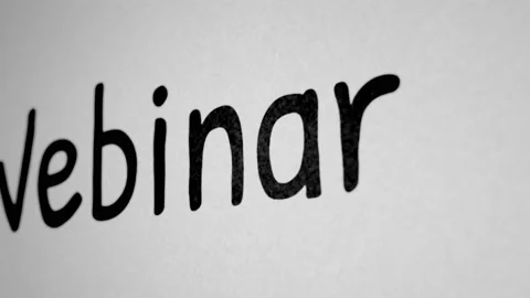 Writing the word Webinar, drawing animation with black marker on white paper Stock Footage 161493516