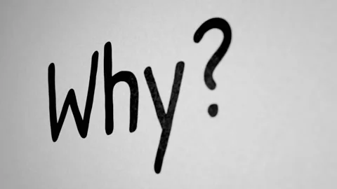 Writing the word WHY?, drawing animation with black marker on white paper 스톡 동영상 161493559