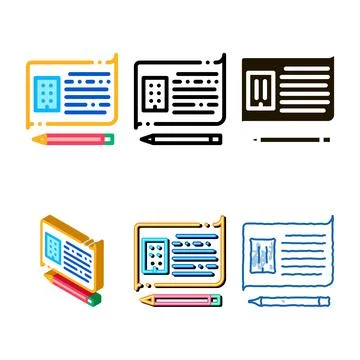 Written building clean information model icon vector outline Ilustración de archivo
