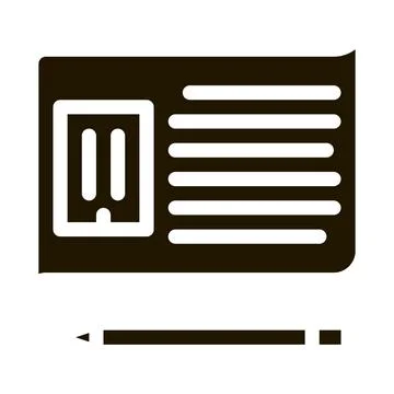 Written building information model icon Vector Glyph Illustration Ilustración de archivo