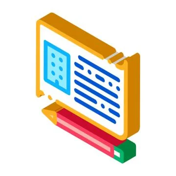 Written building information model isometric icon vector illustration Ilustración de archivo