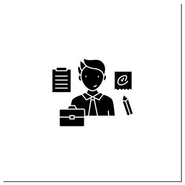 Written communication glyph icon Stock Illustration