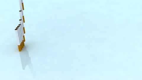Written death with cigarettes, 3d animation Stock Footage 131510563
