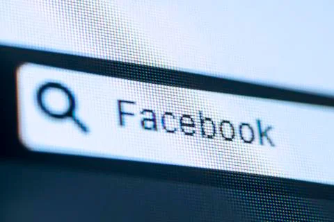 Written Facebook word on the browser tab Stock Illustration