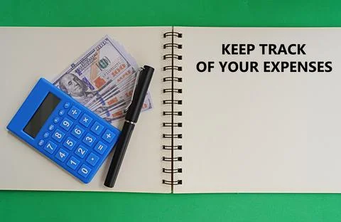 Written note keep track of your expenses. Finance concept 스톡 사진