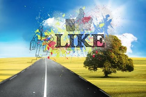 Like written over color splashes Ilustração Stock