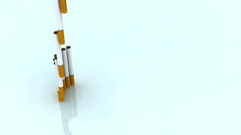 Written quit with cigarettes, 3d animation Stock Footage 131510576