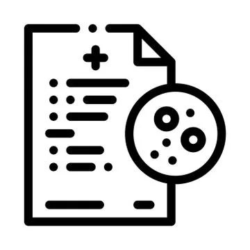 Written report on skin problems icon vector outline illustration Stock Illustration