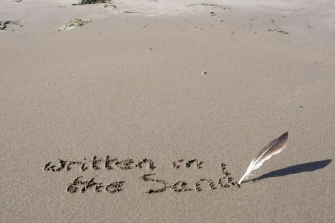 Written in the sand Stock Photos