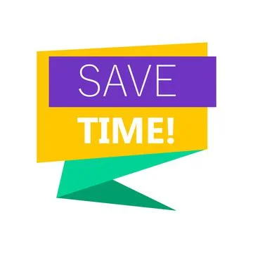 Written SAVE time promo text Stock Illustration