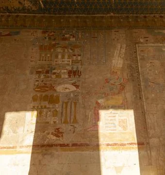 Written in Stone: Decoding the Mysteries of Hatshepsut's Temple Stock Photos