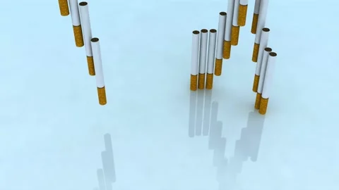 Written stop with cigarettes, 3d animation Stock Footage 131510562