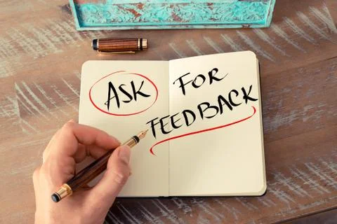 Written text Ask For Feedback Stock Photos