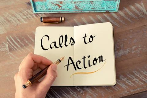 Written text Calls To Action Stock Photos
