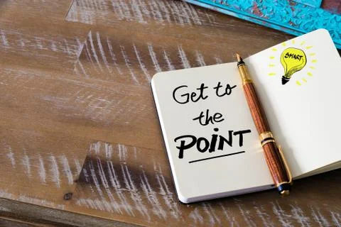 Written text GET TO THE POINT Stock Photos