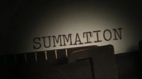 Written on a typewriter. SUMMATION. VALUES. SUCCESS. Stock Footage 10823322
