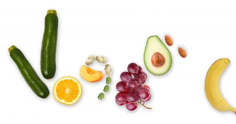Written vegan stop motion with tablecloth Stock Footage 76020694