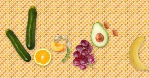 Written vegan stop motion with tablecloth Stock Footage 76074900