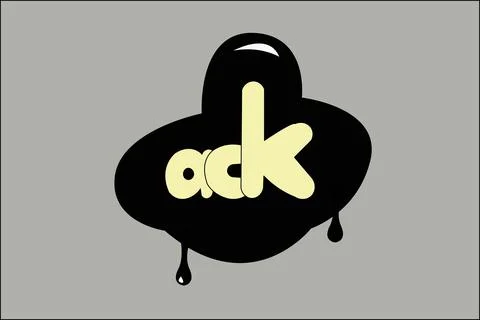 Written the word interjections - "ack", can be applied as a sticker, or a sti Stock Illustration
