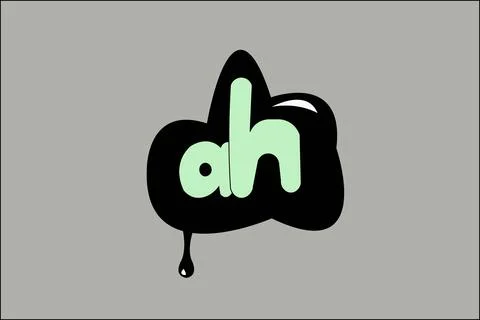 Written the word interjections - "ah", can be applied as a sticker, or a stic Stock Illustration