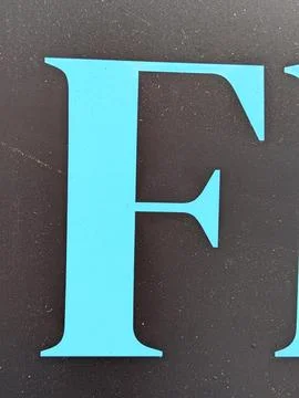 Written Wording in Distressed State Typography Found Letter F Ransom Note Stock Illustration