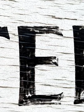 Written Wording in Distressed State Typography Found E Letter Stock Photos