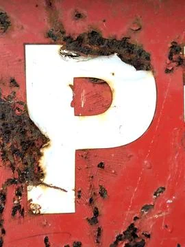 Written Wording in Distressed State Typography Advertising Letter P Stock Photos