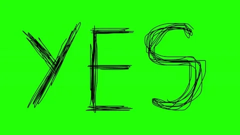 Written YES on the green screen Stock-Footage 220936735