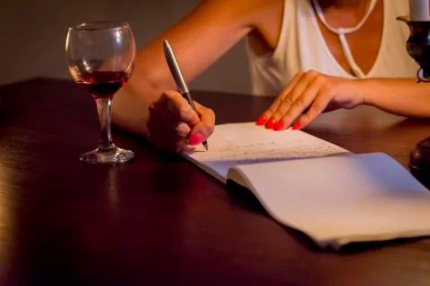 Writting a letter Stock Photos