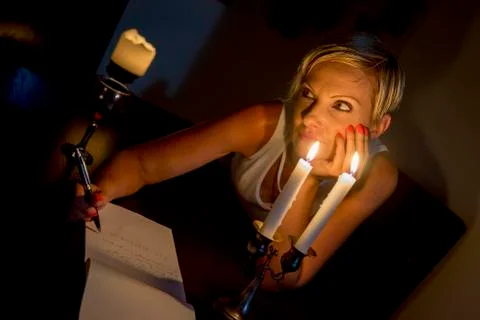 Writting a letter Stock Photos