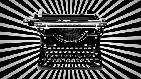 Writting in a old typewriter - Pop art vj culture Stock Footage
