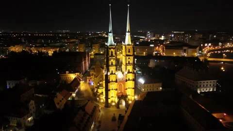 Wroclaw 360 Dracula cathedral Stock Footage 263864229
