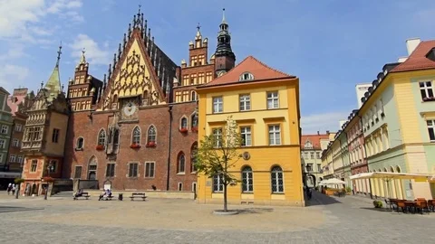 Wroclaw: City Hall Stock Footage 74313548