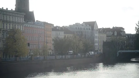 Wroclaw City - A panorama along the Oder River Stock Footage 81085938