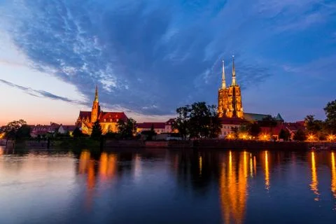 Wroclaw at night Foto stock