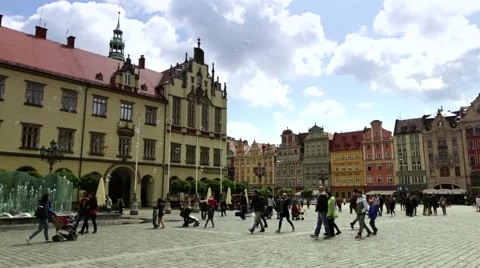 Wroclaw old town footage. Vídeo Stock 63875771