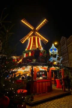 Wroclaw, Poland, December 19, 2021: colorful decorations at the Christmas mar 스톡 사진