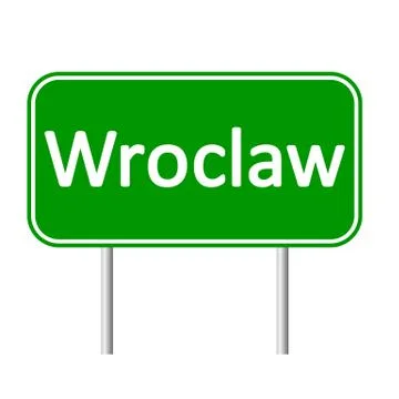 Wroclaw road sign. Illustrazione stock