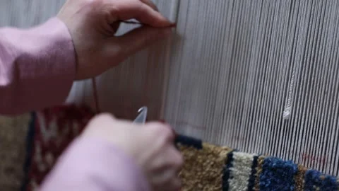 Wroking on a big carpet 4 Stock Footage 326499683
