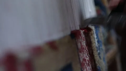 Wroking on a big carpet 8 Stock Footage 326499705