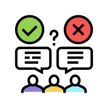 Wrong and correct opinion color icon vector illustration Stock Illustration