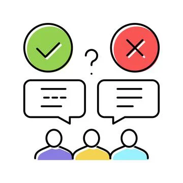 Wrong and correct opinion color icon vector illustration Stock Illustration