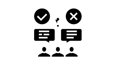 Wrong and correct opinion glyph icon animation Stock Footage 157316883