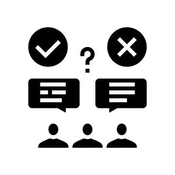 Wrong and correct opinion glyph icon vector illustration Stockillustratie