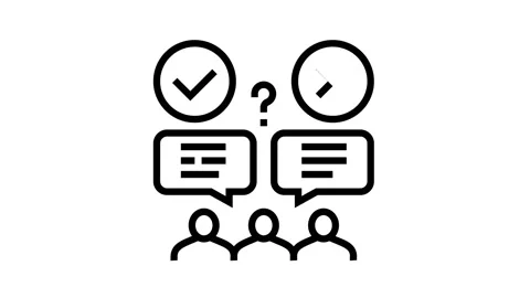 Wrong and correct opinion line icon animation Stock Footage 157279201