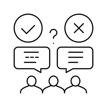 Wrong and correct opinion line icon vector illustration Stock Illustration