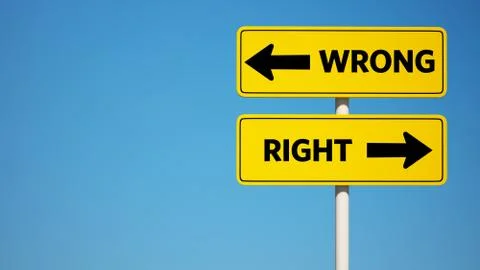 Wrong and right sign with clipping path. Stock Illustration