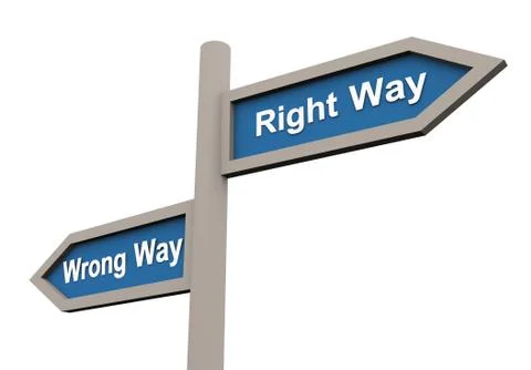 Wrong and right way Illustrazione stock